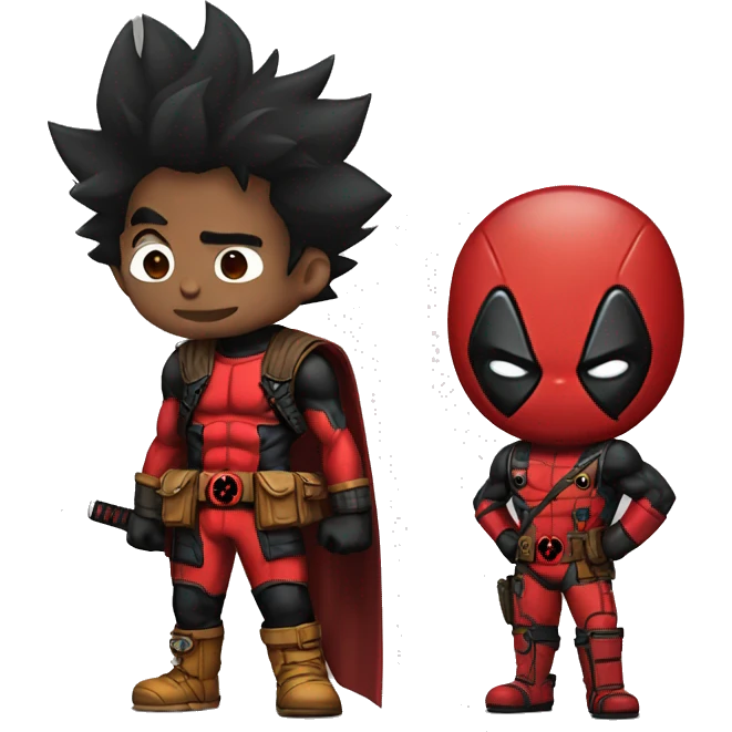 Goku en traje deadpool emoji