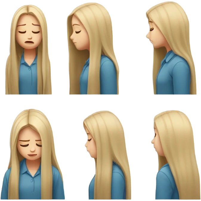  White girl ashamed of herself of hiding face in hands emoji