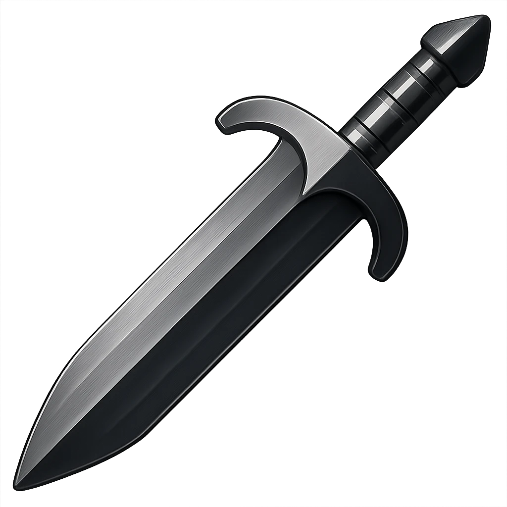Make this steel greatsword 10% darker, keep it crisp, shiny, and slightly fancier than iron, realistic metallic steel, emoji style, transparent background. emoji
