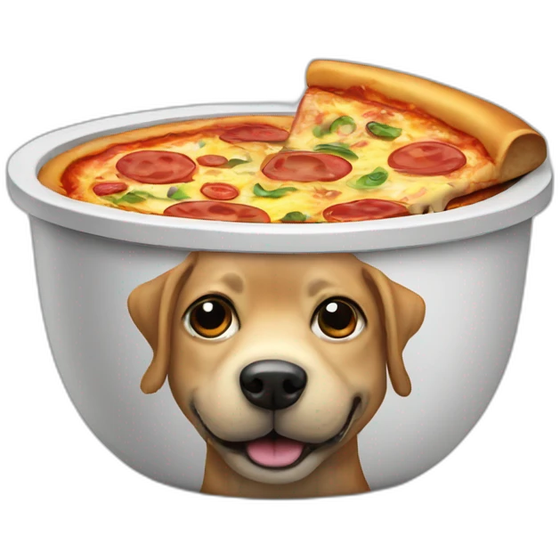 dog bowl with pizza inside emoji