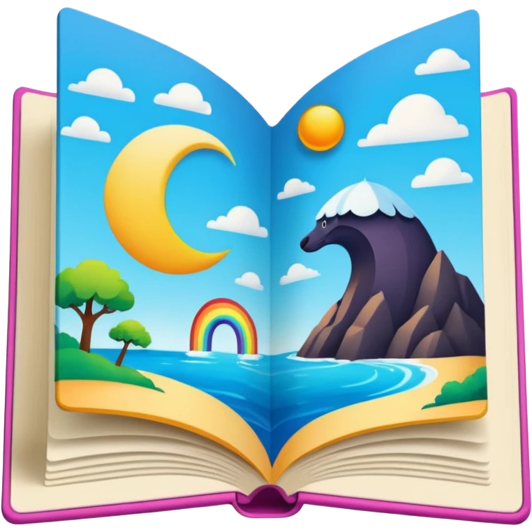 a story picture folding book emoji