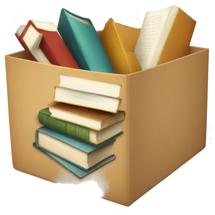 open box with books inside emoji