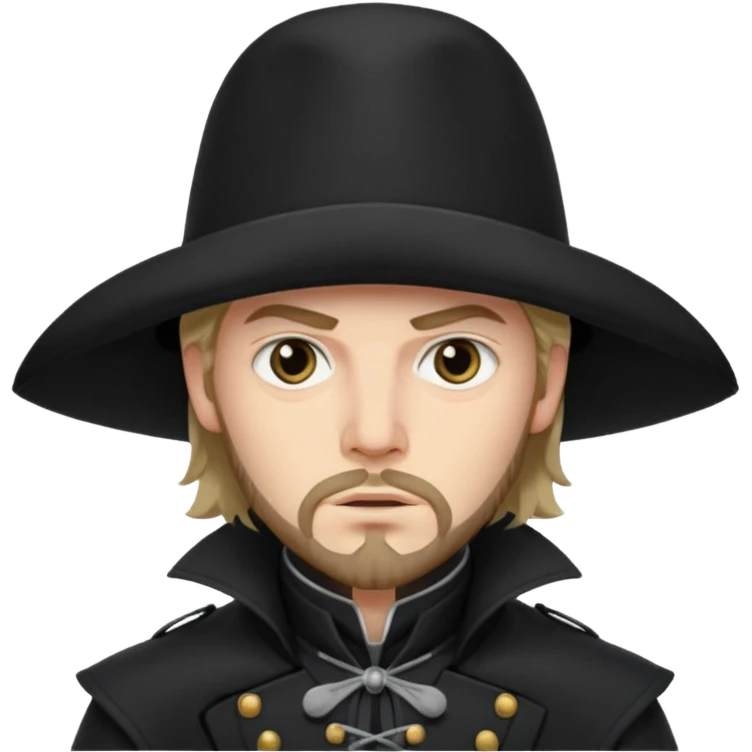 Athos, musketeer in black trench coat emoji