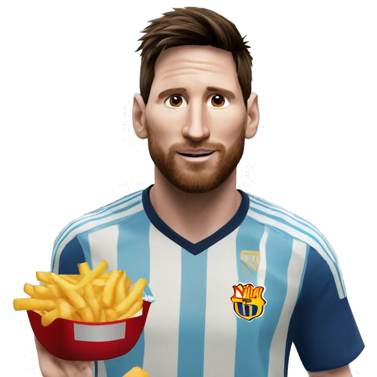 MESSI qui mange du McDonald's  emoji
