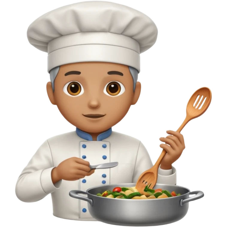 obot chef preparing a gourmet meal emoji