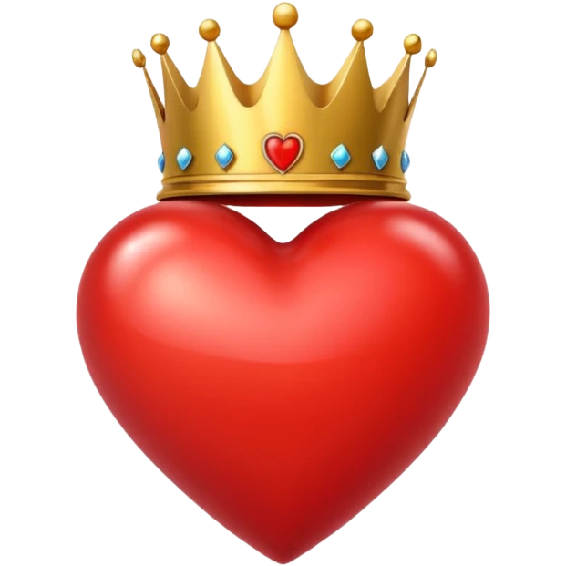A red heart and a small crown on top emoji