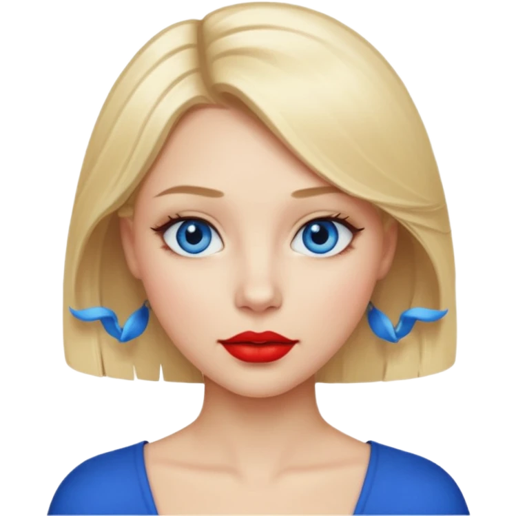blond hair red lipstick girl emoji