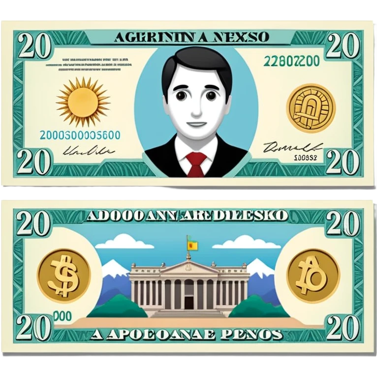 billete de 20000 pesos argentinos emoji