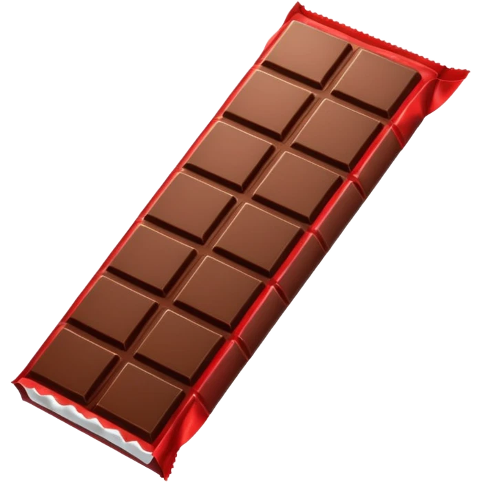 a chocolate bar with half red wrapped  emoji