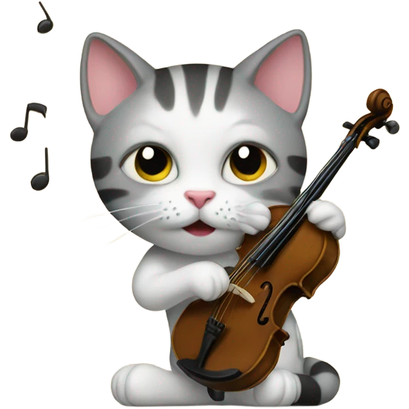 Cat with a fiddle emoji