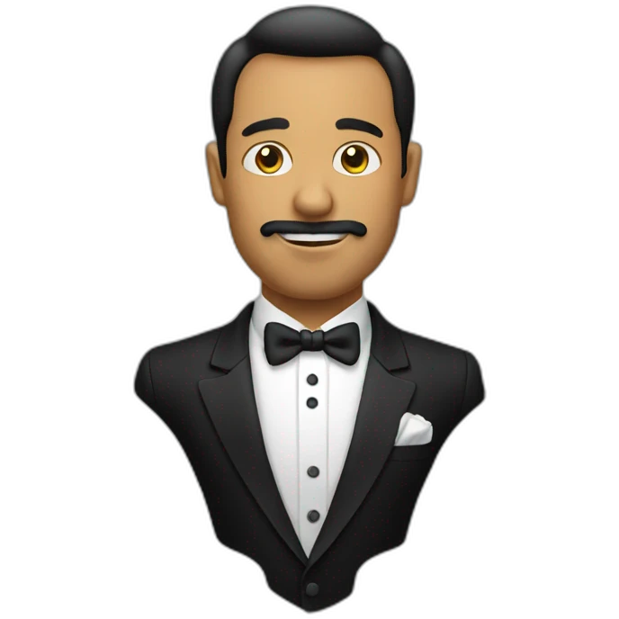 man wearing a dinner jacket front emoji