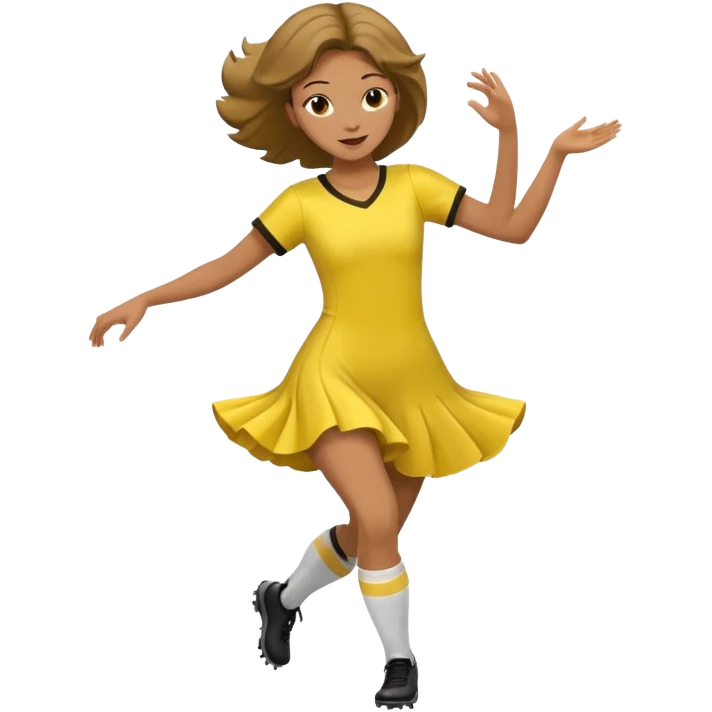 Soccer Player dance in yellow dress emoji