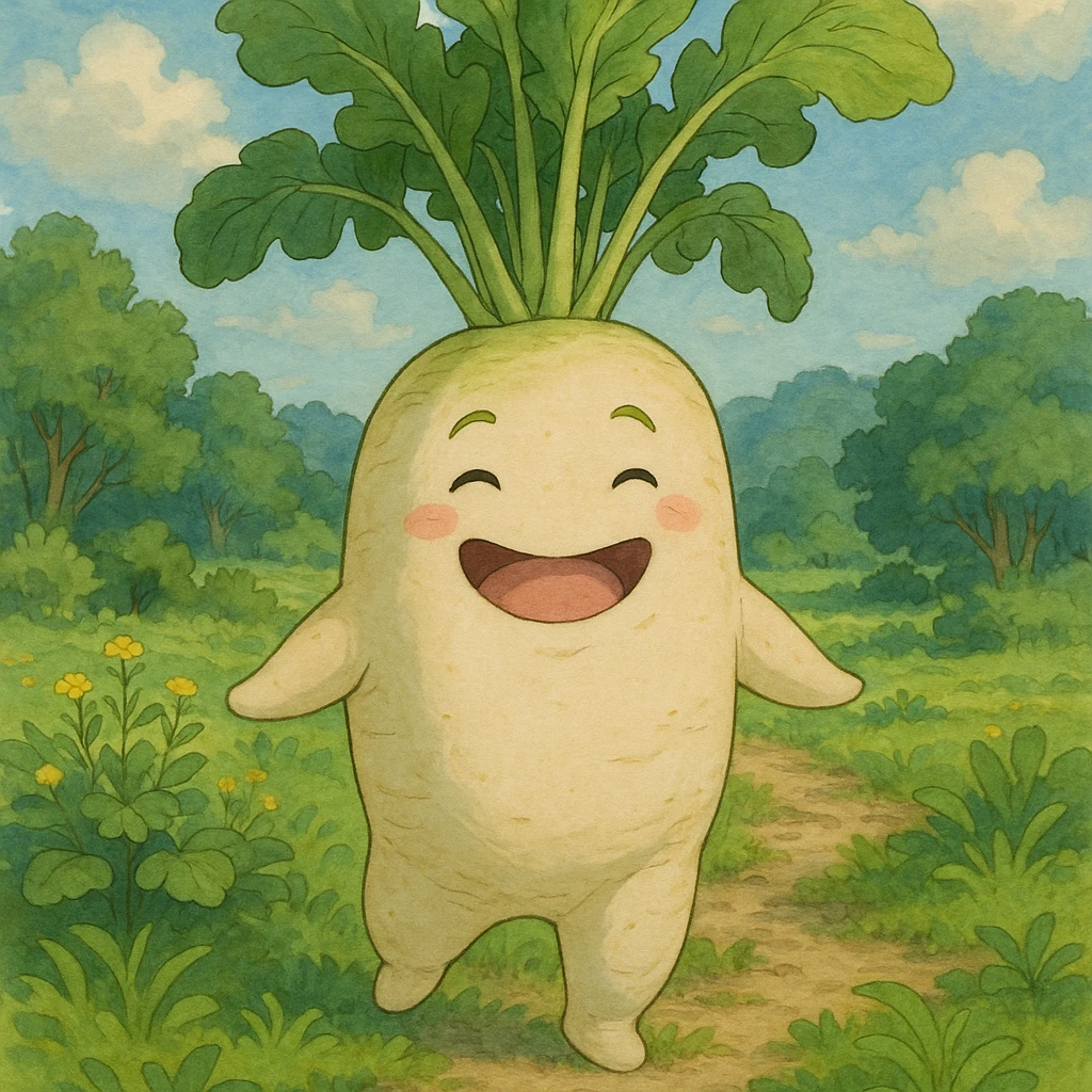 happy daikon emoji