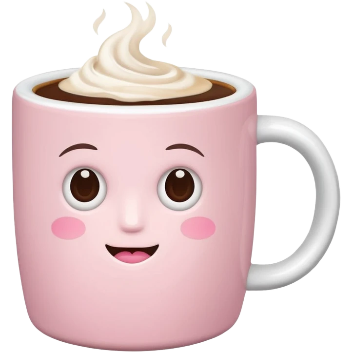 Pastel pink coffee emoji