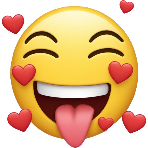 Hearts and wink face emoji