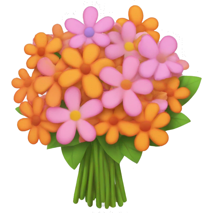 a flower bouquet with the colors of pink and orange  emoji