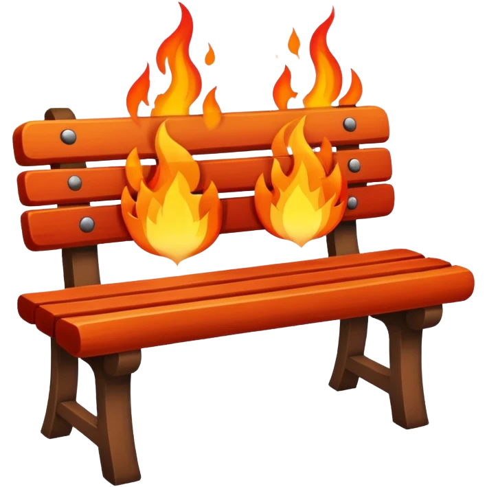 A bench on fire emoji