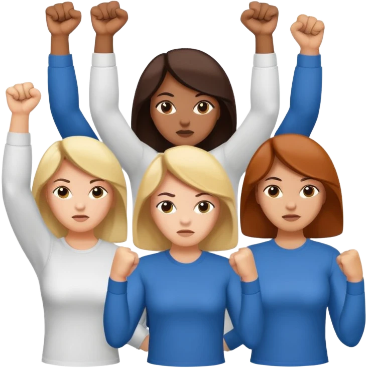 this are just a bunch of women, why this should be a good symbol for feminism? could there be a raised fist including typical feminism symbolic language? emoji