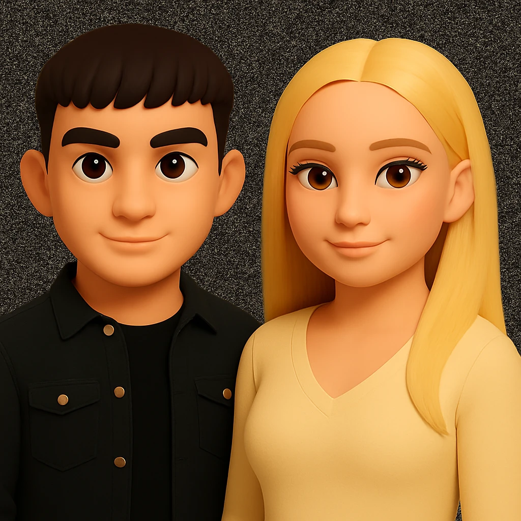 Keep the image as is but slightly space the people apart from each other. Preserve the original style and background exactly. emoji