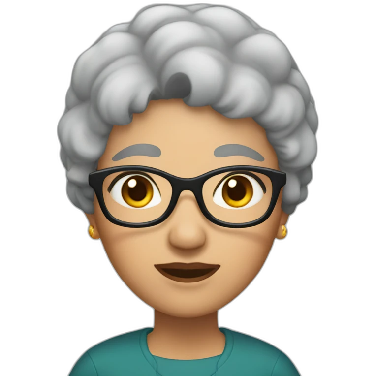 Grandma with short black hair emoji