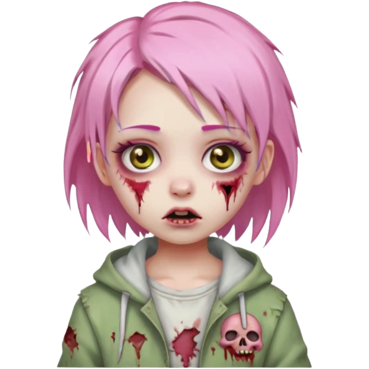 girl zombie with baby pink hair emoji