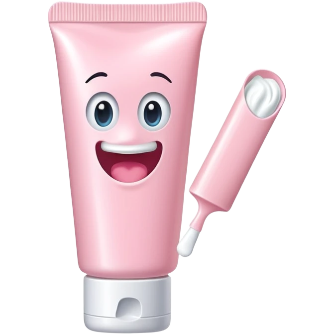 Pale pink toothpaste tube emoji
