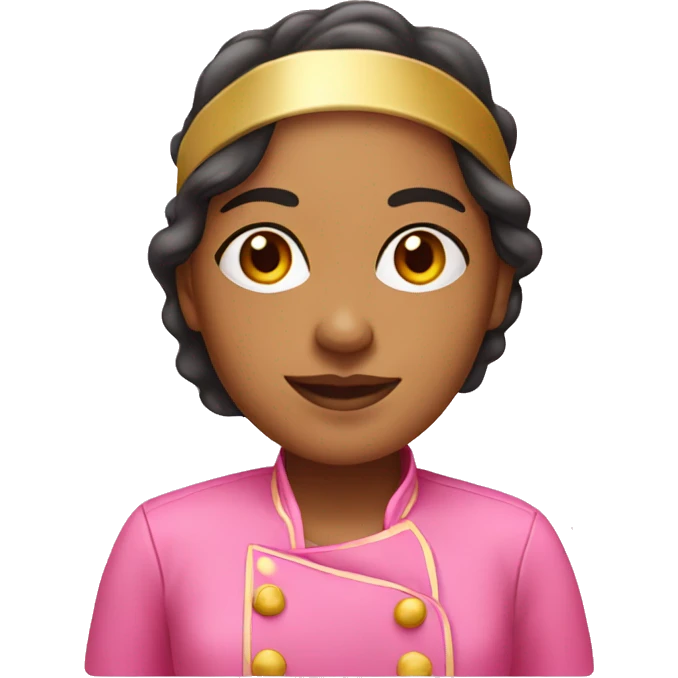 Female Latina Chef with pink and gold clothes emoji