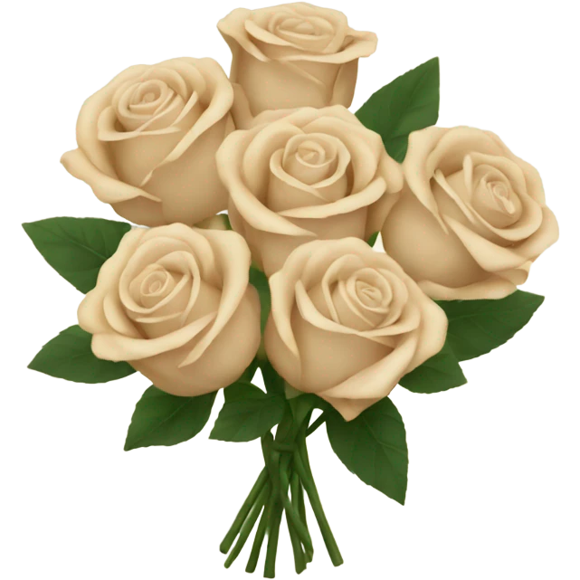 Beige roses bouquet  emoji