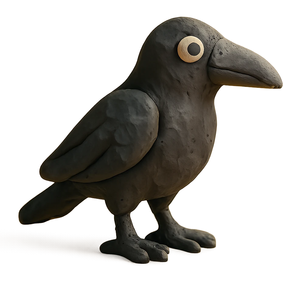 claymation style crow emoji