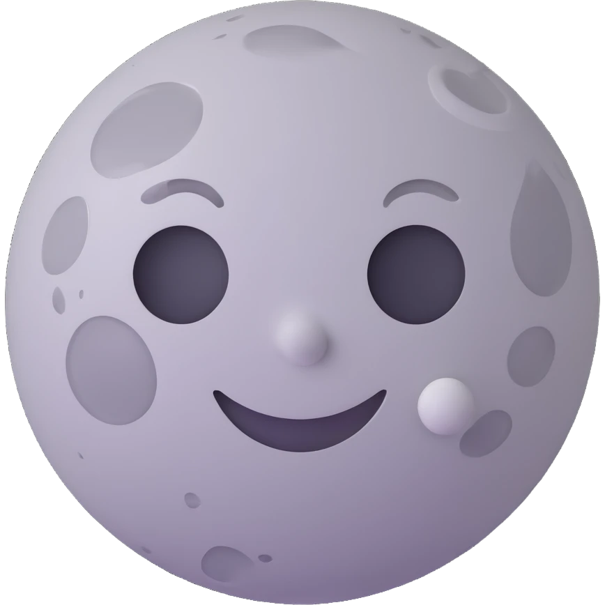 A smooth gray Mercury emoji, moon-like, with white impact marks and lighter plain patches emoji