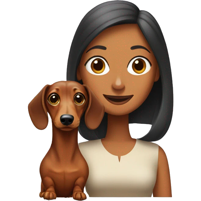 dachshund and woman emoji