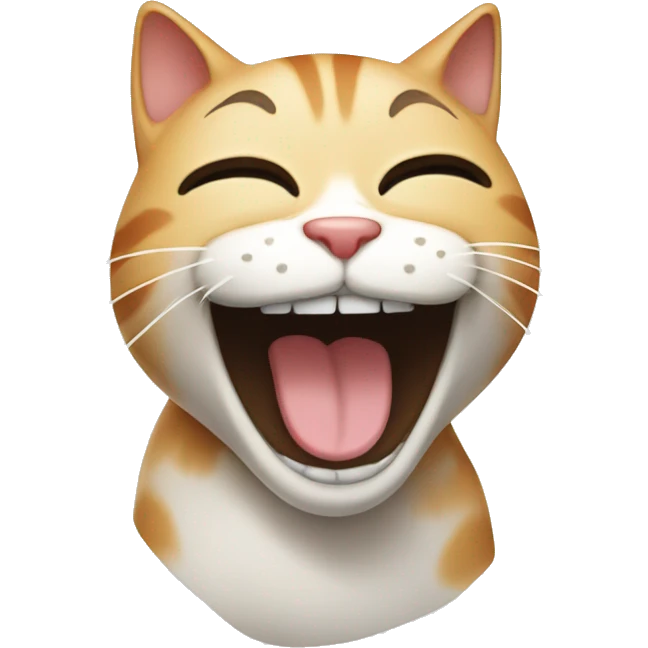 A cute cat laughing emoji