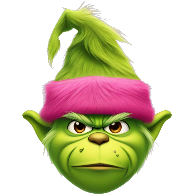 Grinch with pink hat emoji
