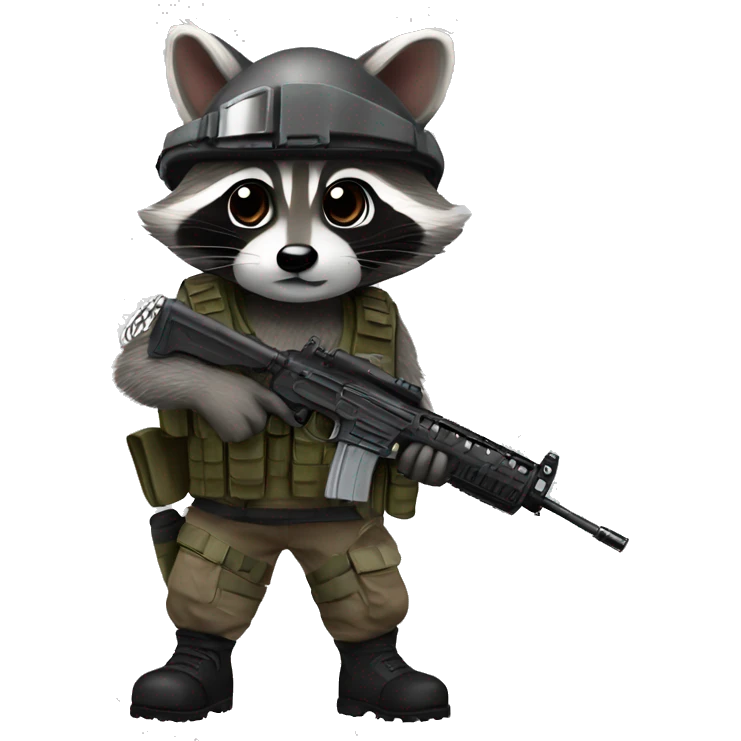 Raccoon as a special ops ￼￼ emoji
