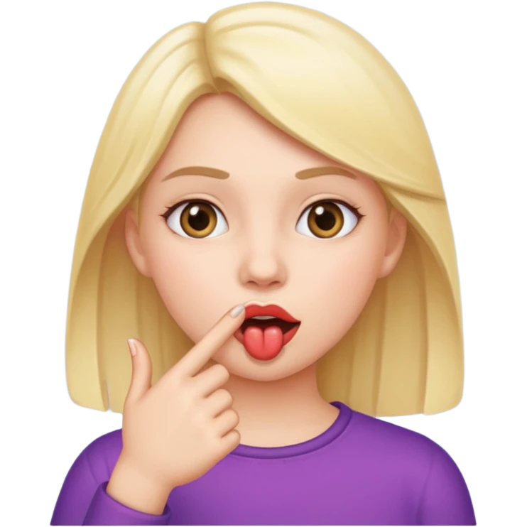 Doigt dans la bouche fille emoji