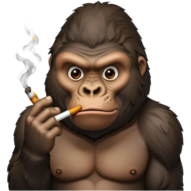 Annoyed gorilla smoking emoji