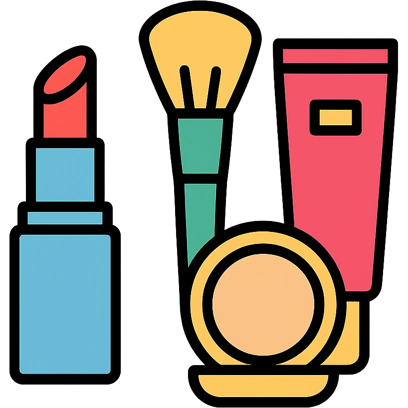 Makeup tools and products standing emoji