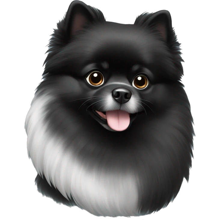 black pomeranian with a white nose  emoji
