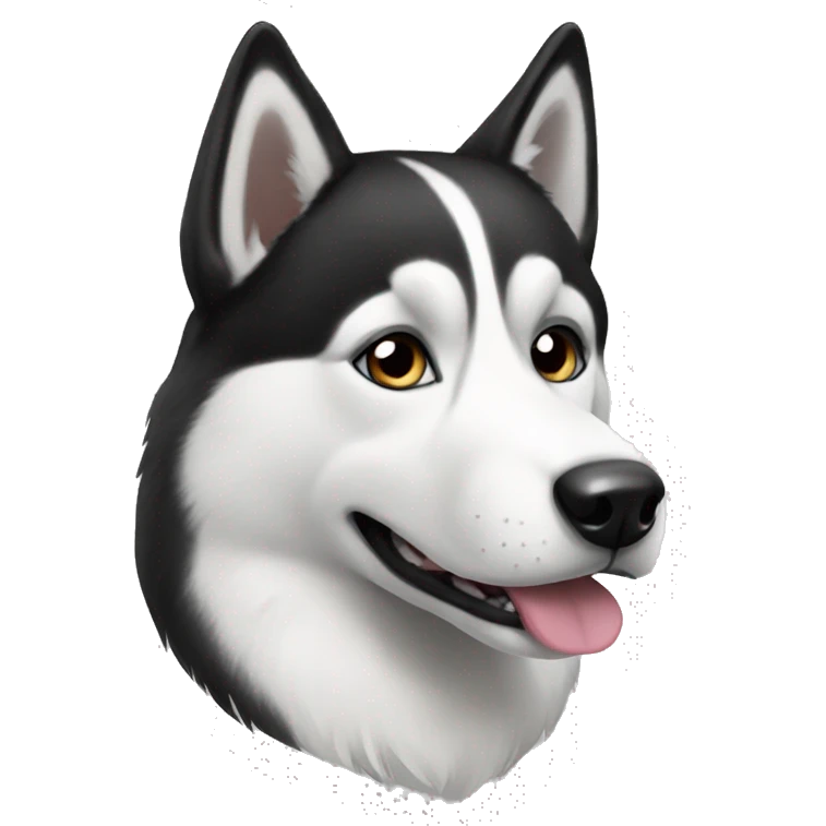 black and white husky emoji
