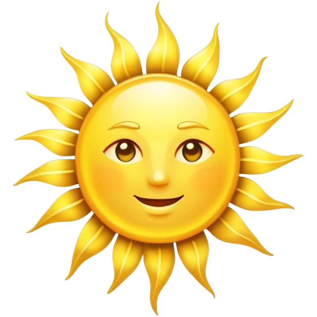 bright yellow sun with rays emoji