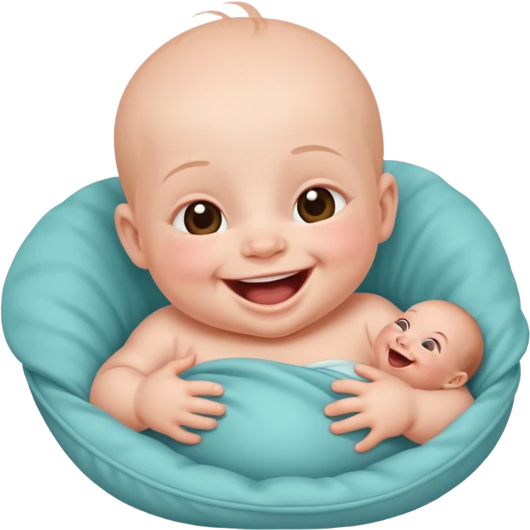 A newborn baby laughing joyfully emoji