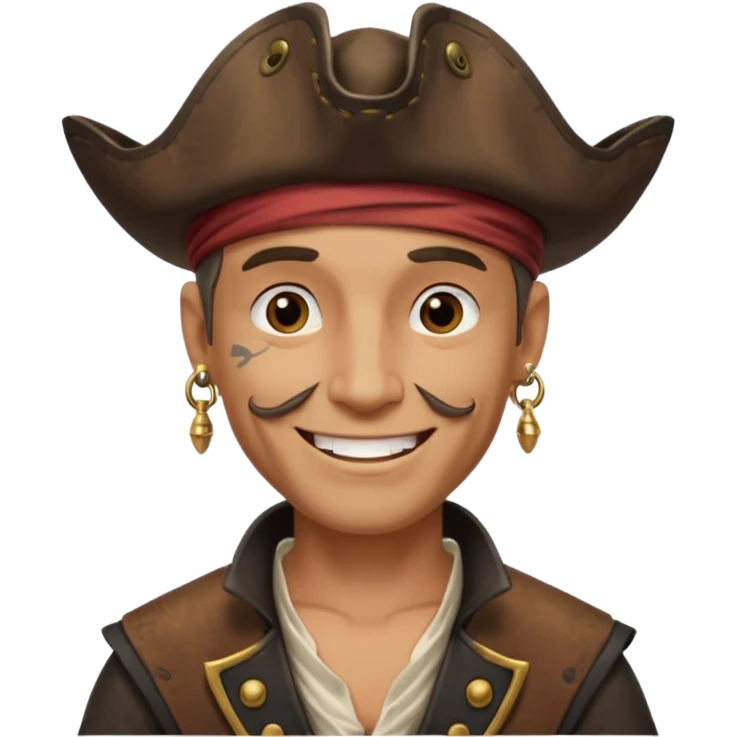 Belted pirate man with earring
 emoji