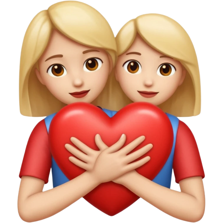 I want an emoji of a heart embraced by two arms, something tender, whitout face only the heart and the arms emoji