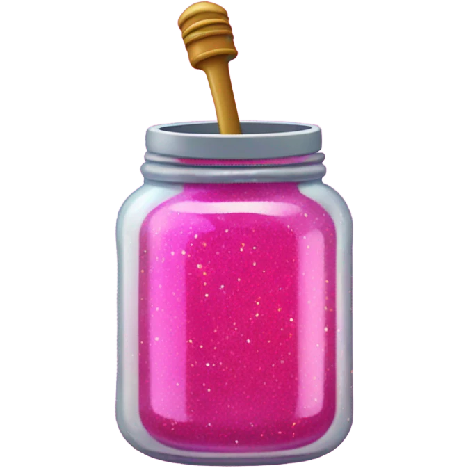  wand dipped in jar of hot pink of honey with glitter  emoji