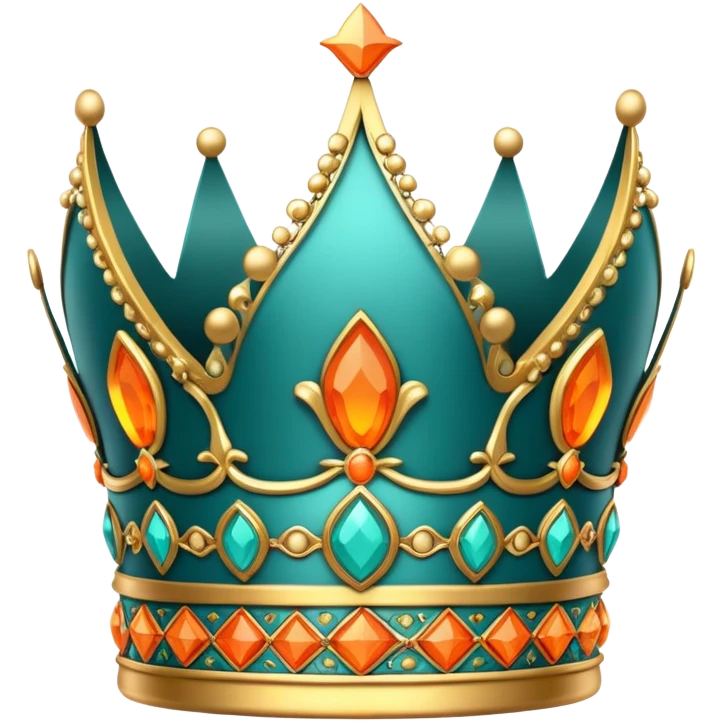 teal and orange royal crown emoji