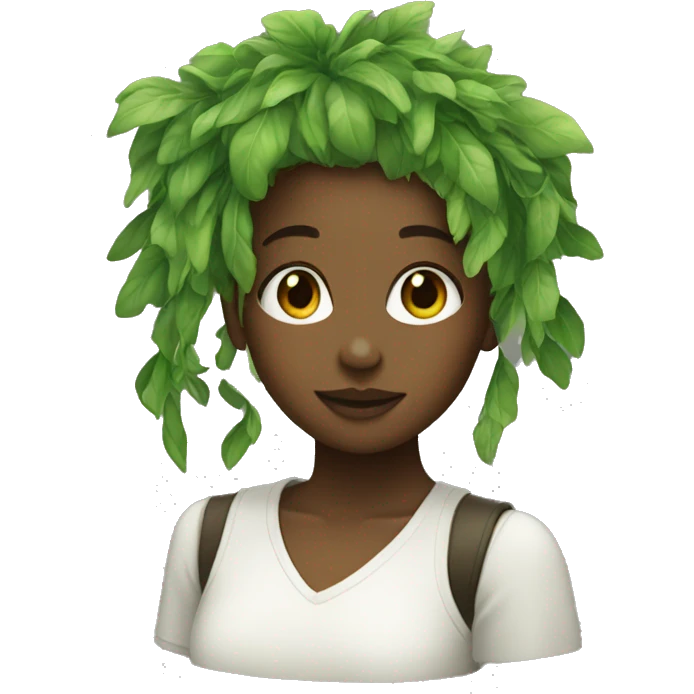 Light girl with greens in her hair  emoji