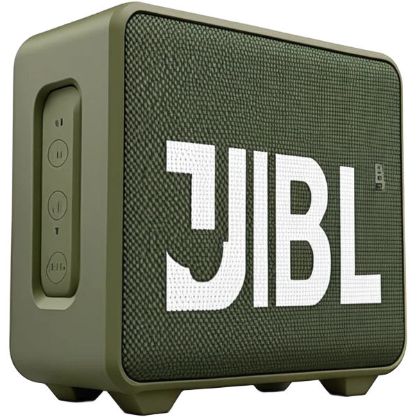 Minimalist JBL Go 4 speaker with digital camouflage pattern, pixelated military camo, clean simple design, compact bluetooth speaker emoji
