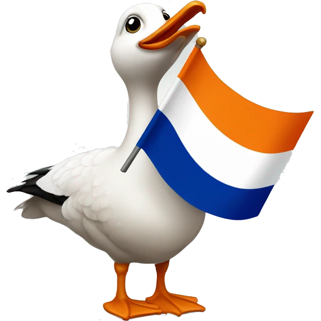 goose with dutch flag emoji