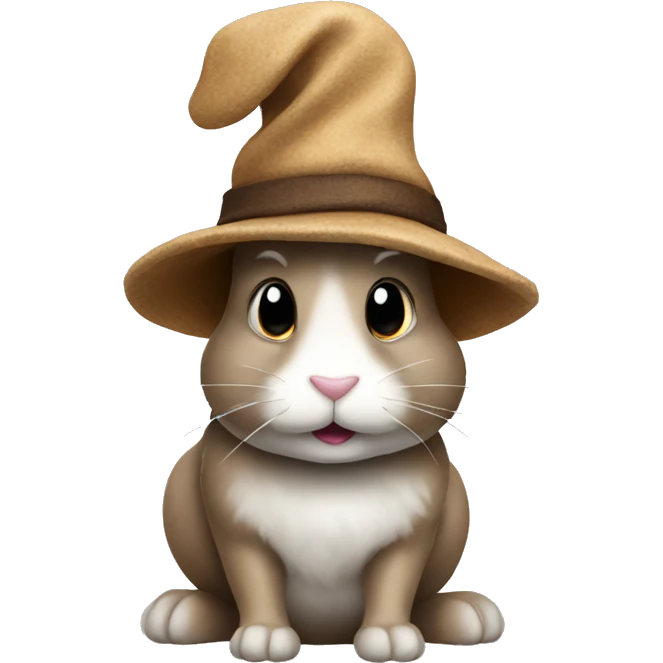 a rabbit with a poop hat emoji