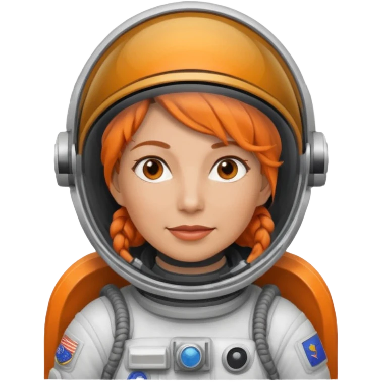 Astronauts, Middle-age, female, orange braided hair emoji